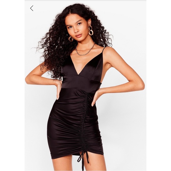 NEW- NASTY GAL HEAVENS TOUCH SATIN DRESS - Picture 3 of 8